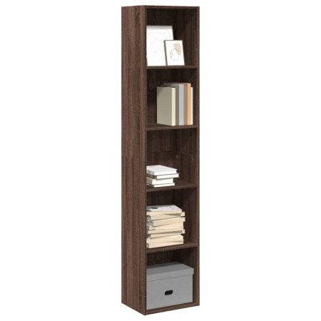 Estantería madera de ingeniería marrón roble 40x30x189 cm de , Librerías y estanterías - Ref: Foro24-857891, Precio: 72,93 €,...