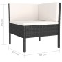 Set de muebles de jardín 4 pzas y cojines ratán sintético negro de vidaXL, Conjuntos de jardín - Ref: Foro24-3056966, Precio:...