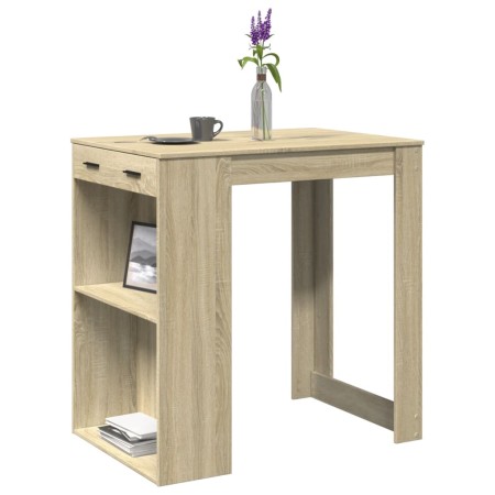 Mesa alta de bar madera ingeniería roble Sonoma 102x70x103,5 cm de , Mesas de cocina y de comedor - Ref: Foro24-3309323, Prec...