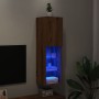 TV stand with handmade oak finish and LED lights 30.5x30x102 cm | Foro24|Onlineshop| Casa, Jardín y Más Foro24.es