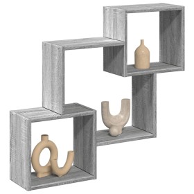 Engineered wood Sonoma gray wall cabinet 78x18x71 cm by , Shelves and shelves - Ref: Foro24-854810, Price: 41,26 €, Discount: %