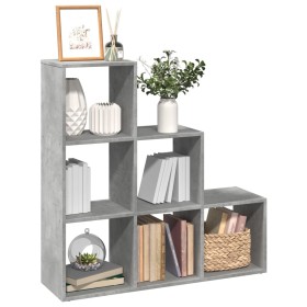 Three-level gray concrete and wood divider bookshelf 99x29x99 cm by , Bookcases and shelves - Ref: Foro24-857961, Price: 69,4...