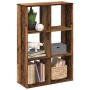 Aged engineering wood divider bookcase 69.5x29x103.5 cm by , Bookcases and shelves - Ref: Foro24-858019, Price: 69,97 €, Disc...