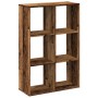 Aged engineering wood divider bookcase 69.5x29x103.5 cm by , Bookcases and shelves - Ref: Foro24-858019, Price: 69,97 €, Disc...