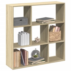 Wooden room divider bookcase in Sonoma oak engineering 102x29x103.5 cm by , Bookcases and shelves - Ref: Foro24-858050, Price...