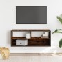 Mueble TV metal y madera contrachapada roble humo 100x31x39,5cm de , Muebles TV - Ref: Foro24-848936, Precio: 81,87 €, Descue...