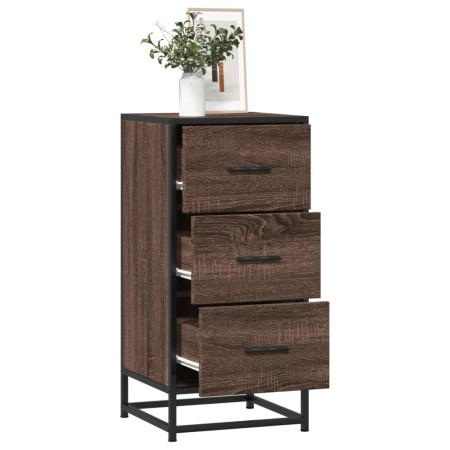 Engineered wood and metal brown oak sideboard 35.5x35x76 cm by , Sideboards - Ref: Foro24-848948, Price: 71,49 €, Discount: %