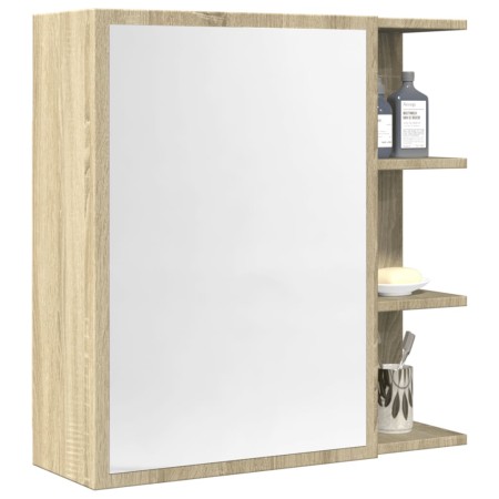 Armario espejo baño contrachapada color roble 62,5x20,5x64 cm de , Tocadores de baño - Ref: Foro24-856171, Precio: 69,03 €, D...