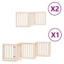 Folding dog gate with 12 panels made of poplar wood, 600 cm. by , Dog kennels and fences - Ref: Foro24-3155642, Price: 163,79...