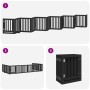 Folding dog gate 12 panels black poplar wood 600 cm by , Dog kennels and fences - Ref: Foro24-3155654, Price: 194,45 €, Disco...