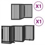 Folding dog gate with 9 panels, made of black poplar wood, 450 cm. by , Dog kennels and fences - Ref: Foro24-3155656, Price: ...