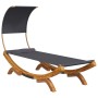 Lounger with anthracite gray curved wood canopy 100x200x126cm by vidaXL, Outdoor beds - Ref: Foro24-313946, Price: 140,32 €, ...