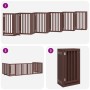 Folding dog gate with 12 panels made of brown poplar wood, 600 cm. by , Dog kennels and fences - Ref: Foro24-3155663, Price: ...