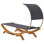 Lounger with anthracite gray curved wood canopy 100x200x126cm by vidaXL, Outdoor beds - Ref: Foro24-313946, Price: 140,32 €, ...