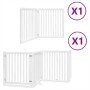 Folding dog gate 6 panels white poplar wood 480 cm by , Dog kennels and fences - Ref: Foro24-3155677, Price: 180,34 €, Discou...