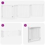 Folding dog gate 6 panels white poplar wood 480 cm by , Dog kennels and fences - Ref: Foro24-3155677, Price: 180,34 €, Discou...