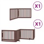 Folding dog gate 6 panels poplar wood brown 480 cm by , Dog kennels and fences - Ref: Foro24-3155689, Price: 137,06 €, Discou...