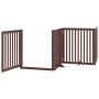 Folding dog gate 8 panels poplar wood brown 640 cm by , Dog kennels and fences - Ref: Foro24-3155694, Price: 226,88 €, Discou...