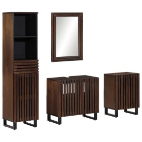 Conjunto de muebles de baño 4 piezas madera maciza de mango de , Muebles de baño - Ref: Foro24-3217098, Precio: 401,74 €, Des...