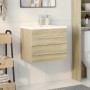 Set de muebles de baño 2 pzas madera contrachapada roble Sonoma de , Muebles de baño - Ref: Foro24-3325046, Precio: 163,89 €,...