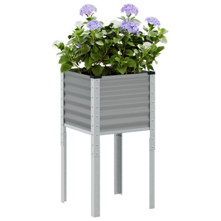 Jardinera de acero gris 45x45x88 cm de , Maceteros y jardineras - Ref: Foro24-4008964, Precio: 52,78 €, Descuento: %