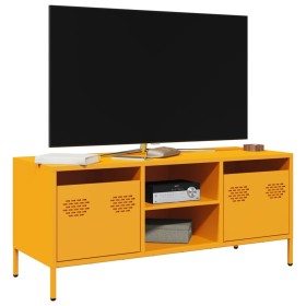 Mueble para TV acero laminado en frío amarillo 101,5x39x43,5 cm de , Muebles TV - Ref: Foro24-851301, Precio: 176,50 €, Descu...