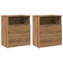 Bedside tables 2 units engineered wood oak artisan 50x32x60 cm by , Nightstands - Ref: Foro24-856567, Price: 112,29 €, Discou...