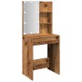 Vanity table with aged wood and LED lights 60x40x140 cm by , Tables - Ref: Foro24-856999, Price: 109,99 €, Discount: %