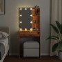 Vanity table with aged wood and LED lights 60x40x140 cm by , Tables - Ref: Foro24-856999, Price: 109,99 €, Discount: %