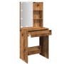 Vanity table with aged wood and LED lights 60x40x140 cm by , Tables - Ref: Foro24-856999, Price: 109,99 €, Discount: %