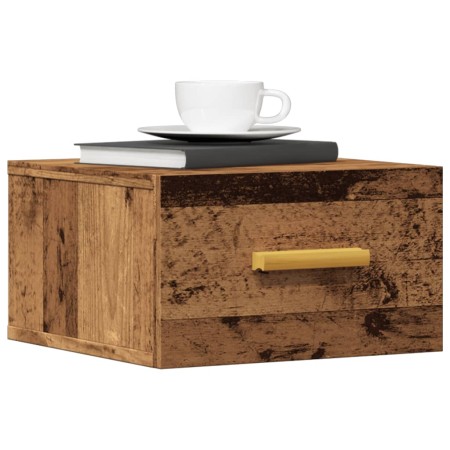 Wall-mounted bedside tables 2 units aged wood 35x35x20 cm by , Nightstands - Ref: Foro24-857064, Price: 58,72 €, Discount: %