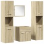 Juego de muebles de baño 4 pzas contrachapada roble Sonoma de , Muebles de baño - Ref: Foro24-3324998, Precio: 149,85 €, Desc...