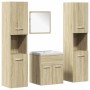 5-piece engineered wood bathroom furniture set in Sonoma oak. by , Bathroom furniture - Ref: Foro24-3325010, Price: 231,64 €,...