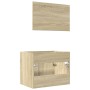 Bathroom furniture set 2 pieces plywood Sonoma oak by , Bathroom furniture - Ref: Foro24-856372, Price: 61,60 €, Discount: %