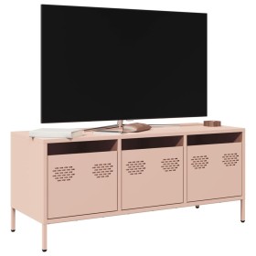 TV-Möbel aus kaltgewalztem Stahl in Rosa, 101,5x39x43,5 cm. von , TV-Möbel - Ref: Foro24-851227, Preis: 186,30 €, Rabatt: %