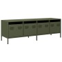 TV stand made of cold-rolled steel in olive green, measuring 135x39x43.5 cm. by , TV Furniture - Ref: Foro24-851308, Price: 2...