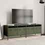 TV stand made of cold-rolled steel in olive green, measuring 135x39x43.5 cm. by , TV Furniture - Ref: Foro24-851308, Price: 2...