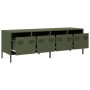 TV stand made of cold-rolled steel in olive green, measuring 135x39x43.5 cm. by , TV Furniture - Ref: Foro24-851308, Price: 2...