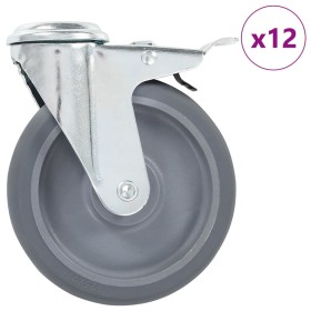 Swivel wheels with pin hole 12 units 125 mm by , Material handling - Ref: Foro24-277877, Price: 83,84 €, Discount: %