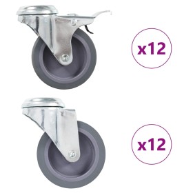 Swivel wheels with pin hole 24 units 75 mm