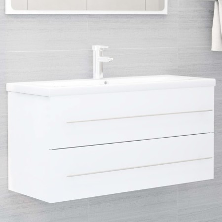 Armario para lavabo madera contrachapada blanco 100x38,5x48 cm de , Muebles de baño - Ref: Foro24-804719, Precio: 70,28 €, De...