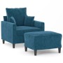 Armchair with blue velvet footstool 60 cm | Foro24|Onlineshop| Casa, Jardín y Más Foro24.es