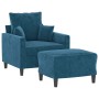 Armchair with blue velvet footstool 60 cm | Foro24|Onlineshop| Casa, Jardín y Más Foro24.es