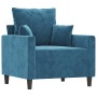 Sillón con taburete terciopelo azul 60 cm | Foro24|Onlineshop| Casa, Jardín y Más Foro24.es