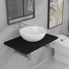 Set of 2-piece black ceramic bathroom furniture by , Bathroom furniture - Ref: Foro24-279336, Price: 79,36 €, Discount: %