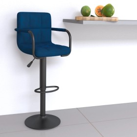 Blue velvet kitchen stool