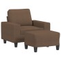 Armchair with brown fabric footstool 60 cm | Foro24|Onlineshop| Casa, Jardín y Más Foro24.es