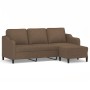 3-seater sofa with brown fabric footstool, 180 cm | Foro24|Onlineshop| Casa, Jardín y Más Foro24.es