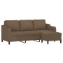 3-seater sofa with brown fabric footstool, 180 cm | Foro24|Onlineshop| Casa, Jardín y Más Foro24.es