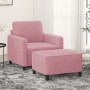 Armchair with pink velvet footstool 60 cm | Foro24|Onlineshop| Casa, Jardín y Más Foro24.es